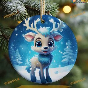 Snow Reindeer Sublimation Ornament, Family Christmas Ornaments