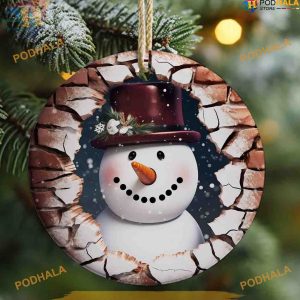 Snowman Break Through Ornament, Personalized Family Ornaments