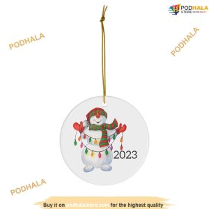 Snowman Ceramic Christmas Ornament, Family Christmas Ornaments