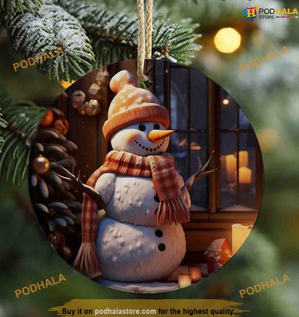 Snowman Sublimation Ornament, Family Christmas Tree Ornaments
