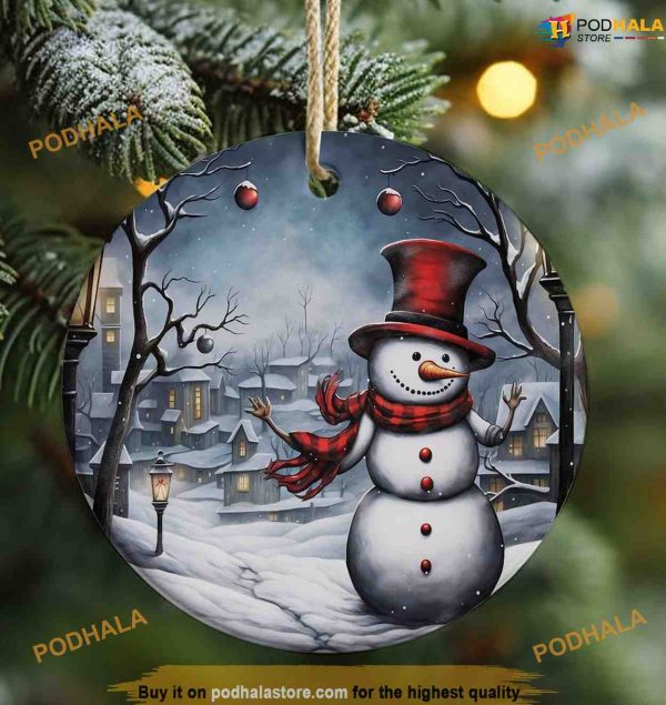 Snowman Sublimation Ornament, Personalized Family Christmas Ornaments