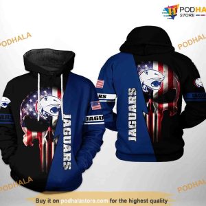 South Alabama Jaguars US Flag Skull NCAA 3D Hoodie, Sweatshirt, Shirt