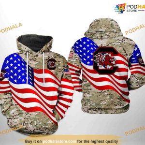 South Carolina Gamecocks US Flag Camo Veteran NCAA 3D Hoodie, Sweatshirt, Shirt