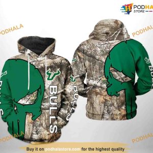 South Florida Bulls Camo Veteran Hunting NCAA 3D Hoodie, Sweatshirt, Shirt