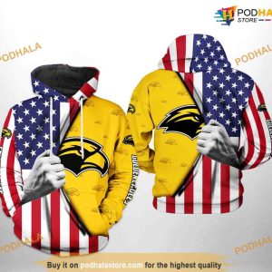 Southern Miss Golden Eagles US Flag NCAA 3D Hoodie, Sweatshirt, Shirt