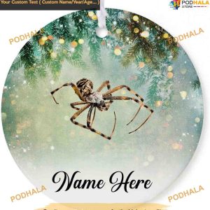 Spider Christmas Ceramic Ornament, Custom Family Ornaments