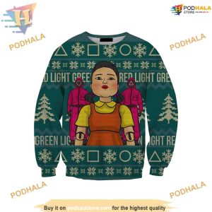 Squid Game Survival Game Show 3D Sweater, Cute Ugly Christmas Sweater
