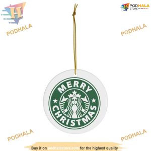 Starbucks Merry Christmas Ornament, Funny Christmas Ornaments