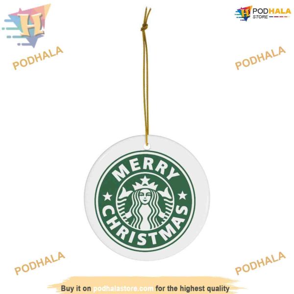 Starbucks Merry Christmas Ornament, Funny Christmas Ornaments