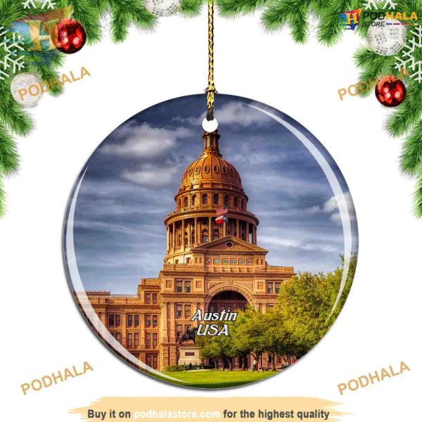 State Capitol Austin Texas Christmas Ornament, Custom Family Ornaments