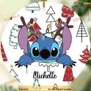 Stitch Christmas Ceramic Disney Ornament, Mickey Mouse Ornaments