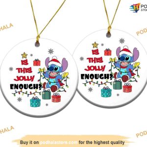 Stitch Christmas Ornament, Is This Jolly Enough Disney Stitch Santa