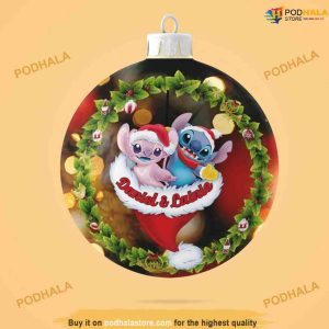 Stitch and Angel Ornament Personalized, Disney Couple Decor, Lilo and Stitch