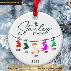 Stocking Name Ornament, Family Christmas Ornaments
