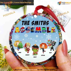 Superhero Christmas Ornament, Personalized Family Tree Decor