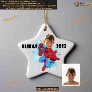 Superhero Personalized Ornament Custom Christmas Boys Spiderman iCy 3