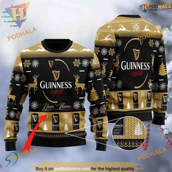Sweety Guinness Ugly 3D Christmas Sweater, Funny Sweater