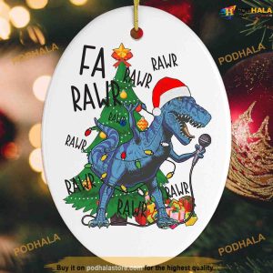 T-Rex Karaoke Funny Ornament, Personalized Family Ornaments