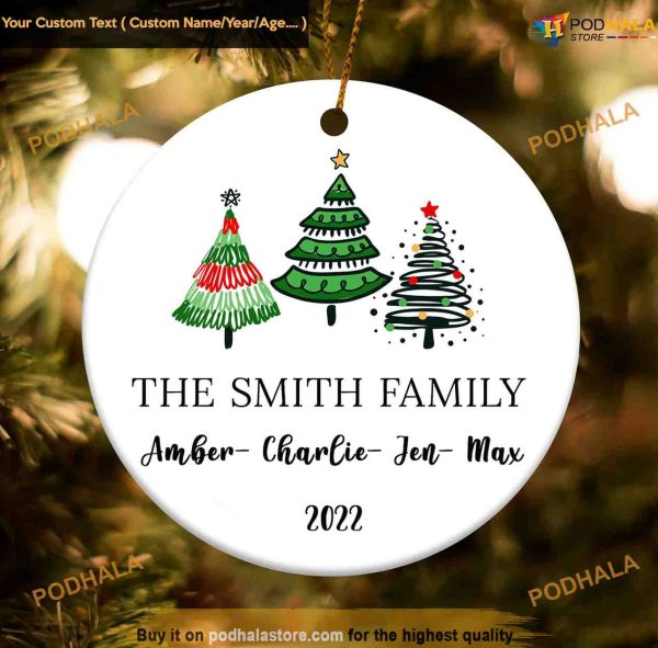 Tailored Family Festive Ornament, Custom Family Ornaments