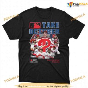 Take October Phillies Comfort Color Shirt October We Wear Red Philadelphia Playoffs 2023 Hoodie 2