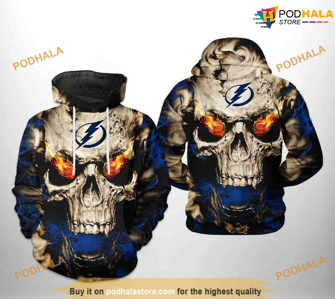 Tampa Bay Lightning Nhl Fans Skull Polo Shirts