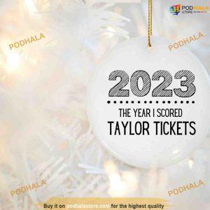 Taylor Christmas Ornament, Swifty Edition with Ticket Design