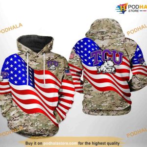 Tcu Horned Frogs US Flag Camo Veteran NCAA 3D Hoodie, Sweatshirt, Shirt