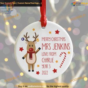 Teacher's Christmas Ornament, Personalized Family Decoration