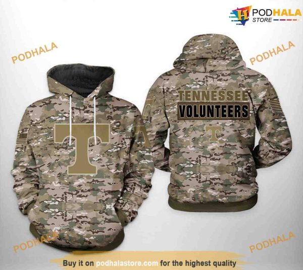 Tennessee Volunteers Camo Veteran NCAA 3D Hoodie, Sweatshirt, Shirt
