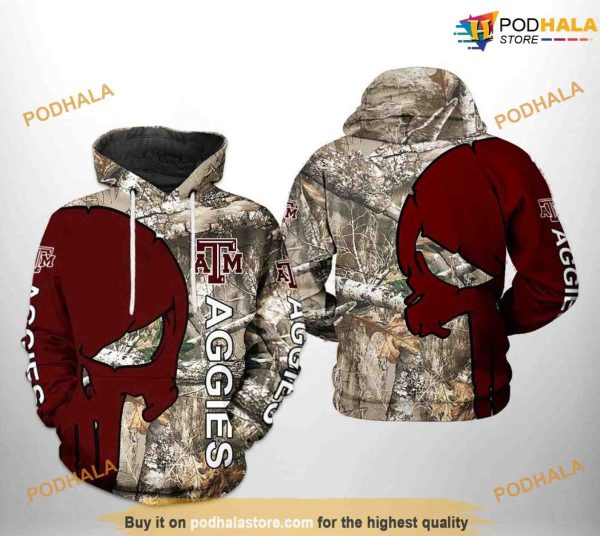Texas A&M Aggies Camo Veteran Hunting NCAA 3D Hoodie, Sweatshirt, Shirt