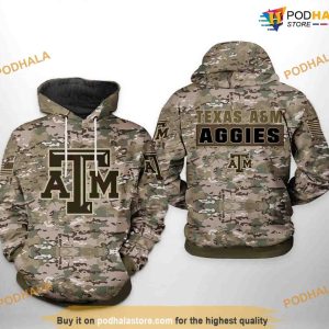 Texas A&M Aggies Camo Veteran NCAA 3D Hoodie, Sweatshirt, Shirt