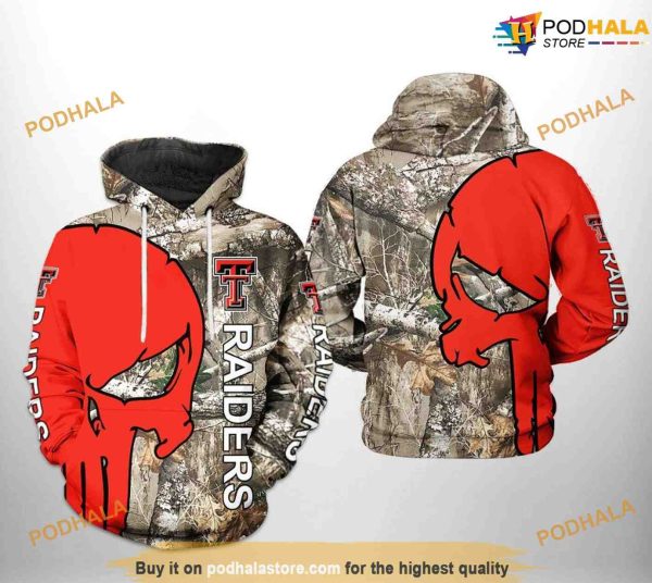 Texas Tech Red Raiders Camo Veteran Hunting NCAA 3D Hoodie, Sweatshirt, Shirt