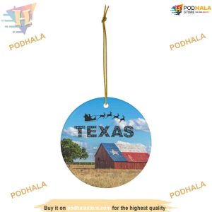 Texas Texan Christmas Ceramic Ornament, Friends Christmas Ornaments