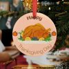 Thanksgiving Turkey Pumpkin Ceramic Ornament, Family Christmas Ornaments
