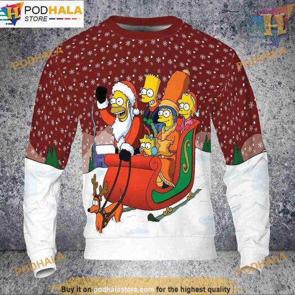 The Simpsons Christmas 3D Sweater, Funny Xmas Gifts