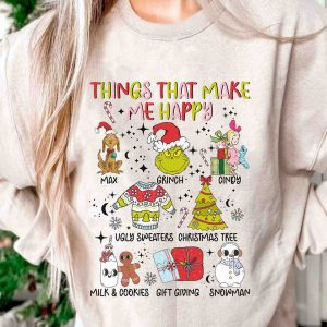 Things That Make Me Happy Retro Grinchmas Celebration Shirt, Grinch Christmas Sweatshirt
