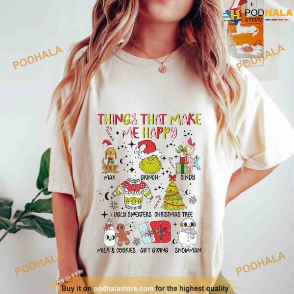 Things That Make Me Happy Retro Grinchmas Celebration Shirt, Grinch Christmas Sweatshirt