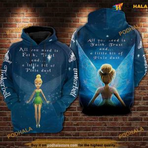 Tinker Bell Over Print 3D Funny Christmas Hoodie