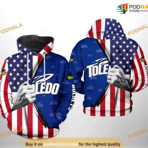Toledo Rockets US Flag NCAA 3D Hoodie, Sweatshirt, Shirt