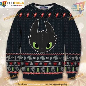 Toothless Knitted Christmas Sweater, Funny Xmas Sweater