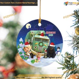 Trash Truck Personalized Christmas Ornament, Family Tree Decoration