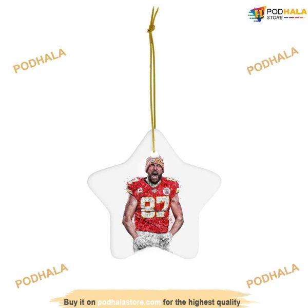 Travis Kelce Ceramic Ornament, Personalized Family Christmas Ornaments