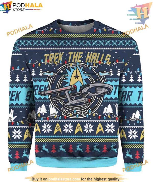 Trek The Halls Christmas 3D Sweater, Creative Christmas Gifts