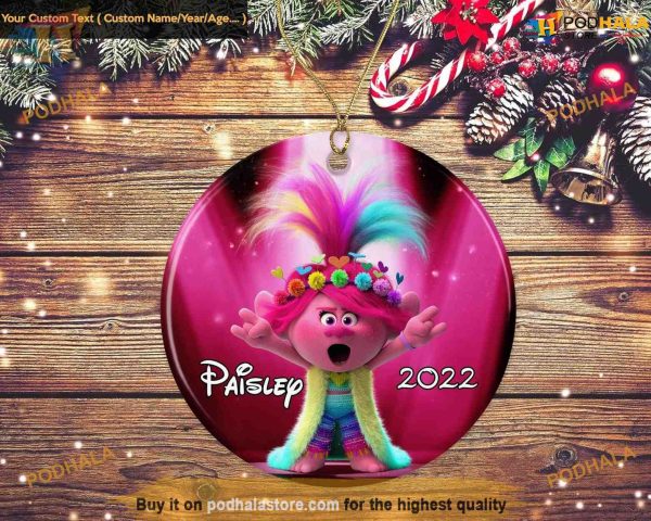 Trolls Branch & Poppy Ornament, Kids Christmas Keepsake