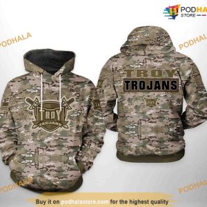 Troy Trojans Camo Veteran NCAA 3D Hoodie, Sweatshirt, Shirt