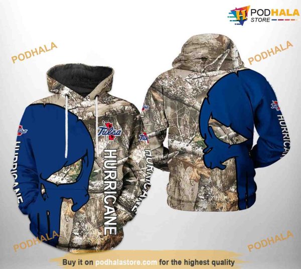 Tulsa Golden Hurricane Camo Veteran Hunting NCAA 3D Hoodie, Sweatshirt, Shirt
