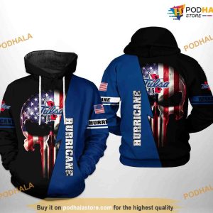 Tulsa Golden Hurricane US Flag Skull NCAA 3D Hoodie, Sweatshirt, Shirt