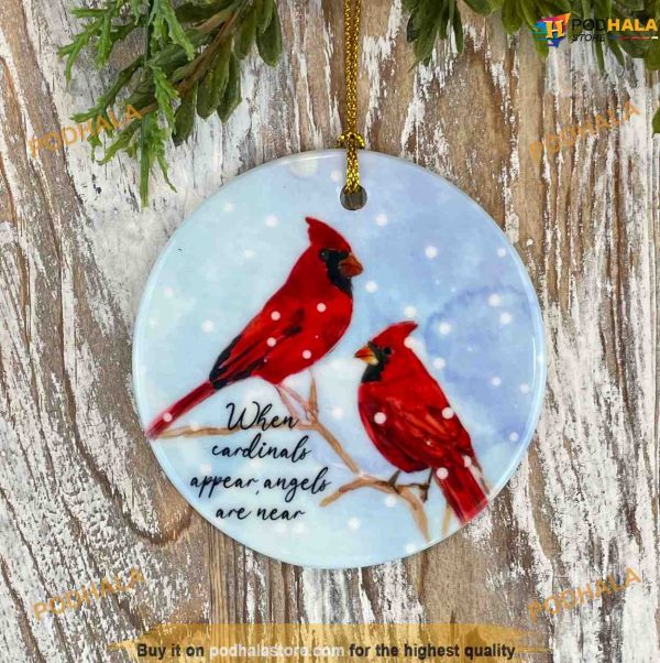 Two Cardinals Ornament, Bereavement Gift, Christmas Decorations