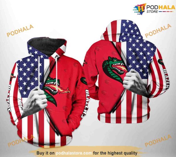 UAB Blazers US Flag NCAA 3D Hoodie, Sweatshirt, Shirt