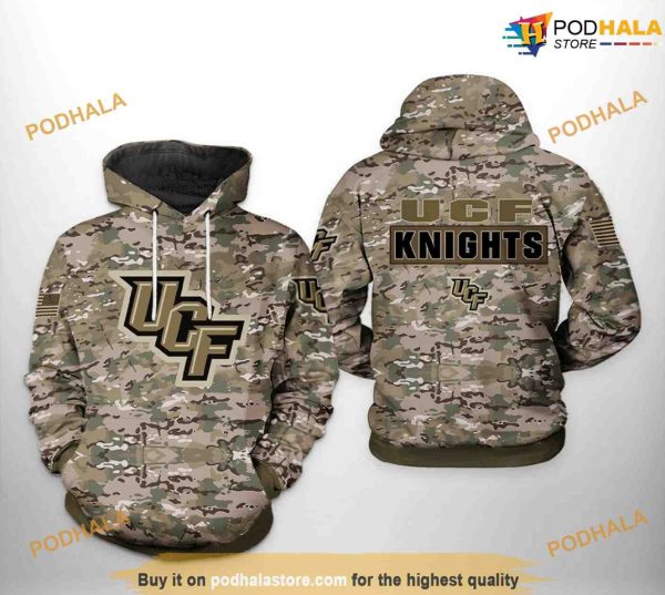 UCF Knights Camo Veteran NCAA 3D Hoodie, Sweatshirt, Shirt